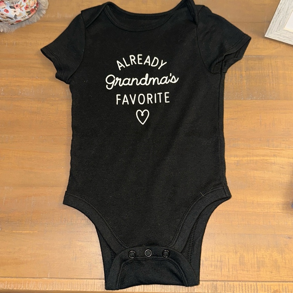 Jumping Beans Brand Black Onesie Unisex Size 9 Months Great Condition